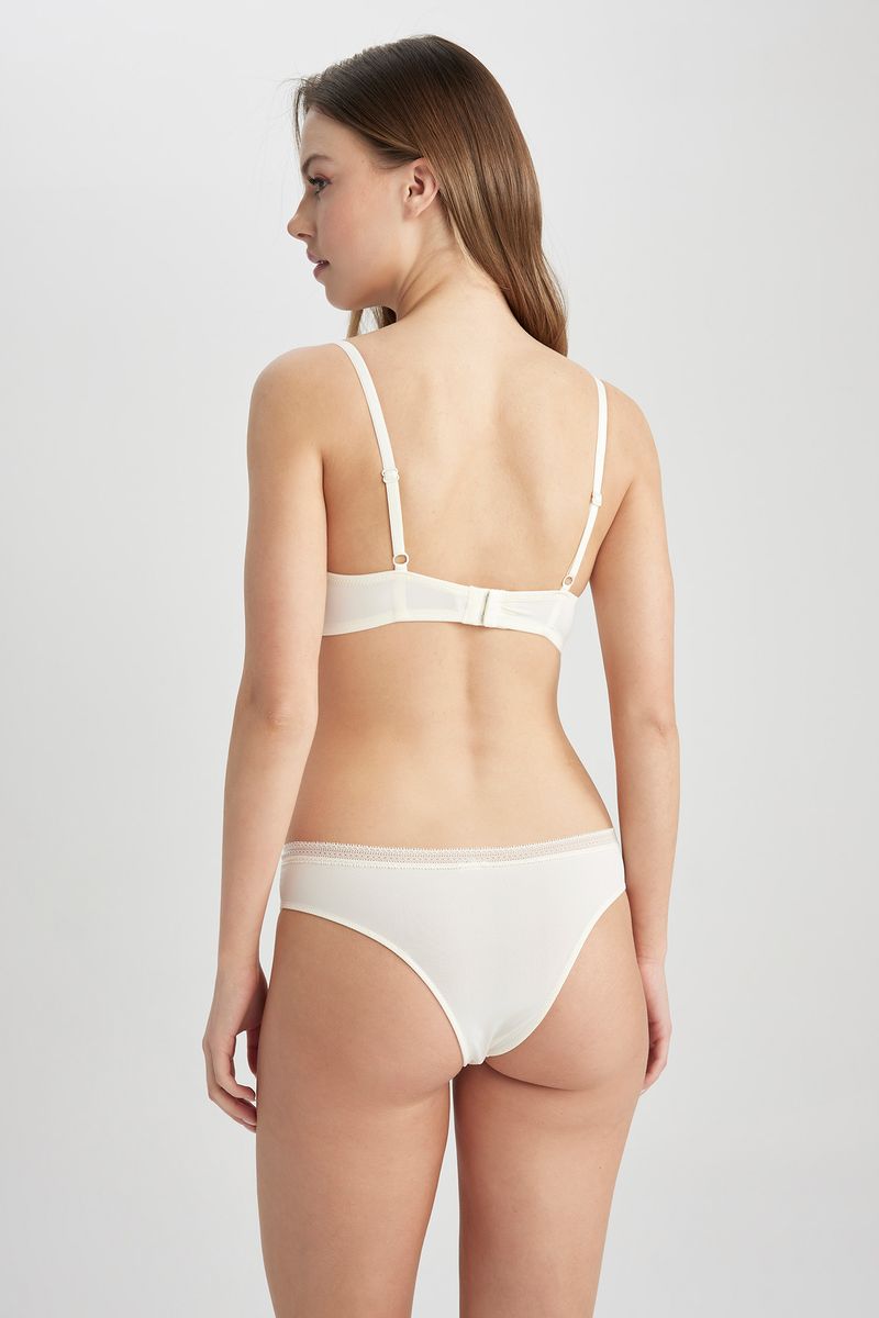 Woman Casual Brazillian Underwear Slip - Ecru