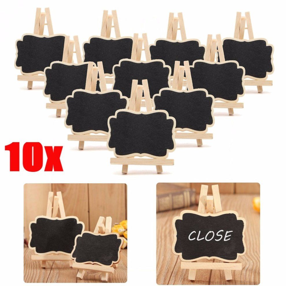 10p S Bra Ket Small Bla Kboard Neutral Wood Material  Hildren Toy  Hildren's Edu Ational Small Bla Kboard Toy-wood Color & Black