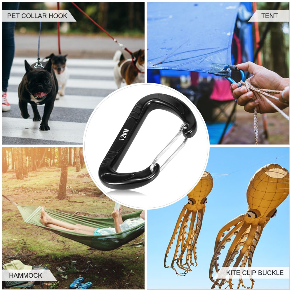 4pcs 12KN Wiregate Carabiner Snag Free Carabiner Steel