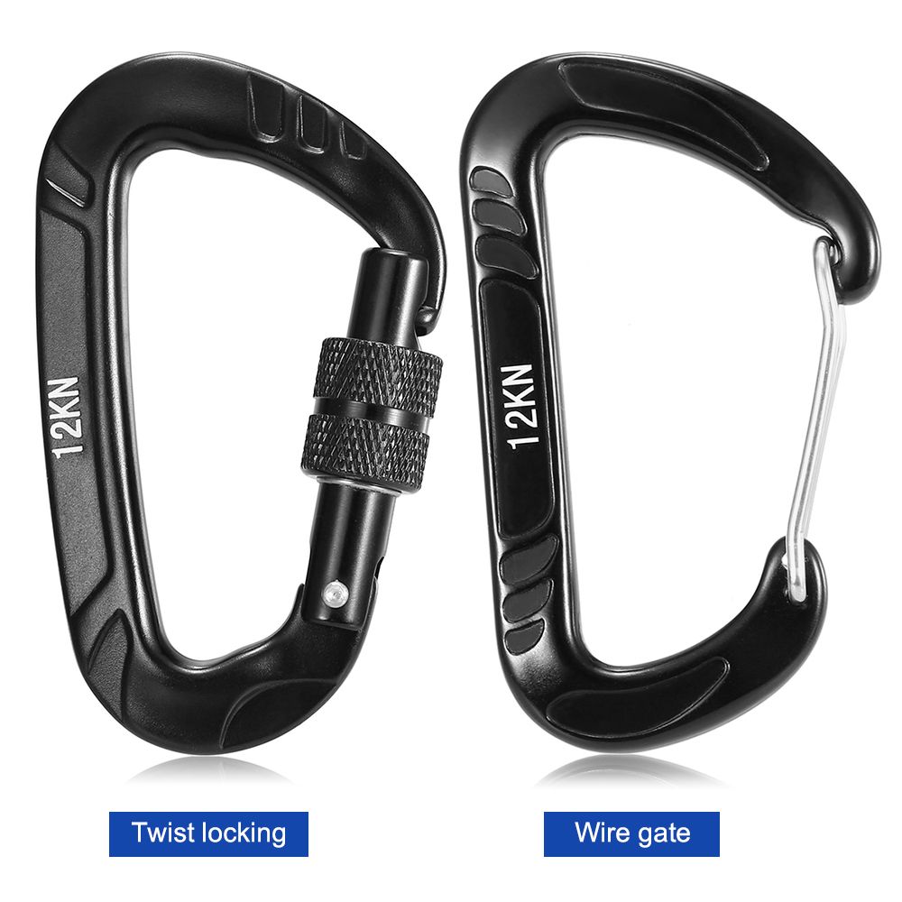 4pcs 12KN Wiregate Carabiner Snag Free Carabiner Steel