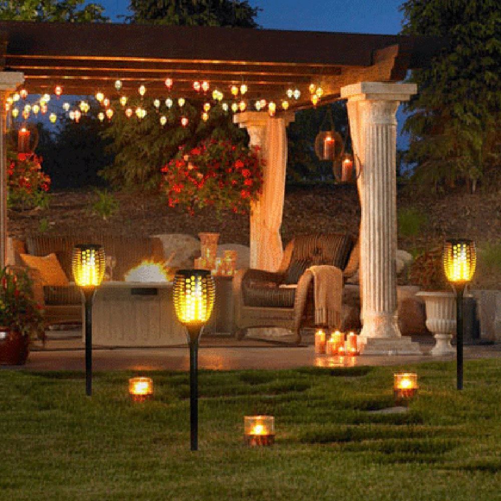 Waterproof LED Solar Flame Light Garden Decoration Solar