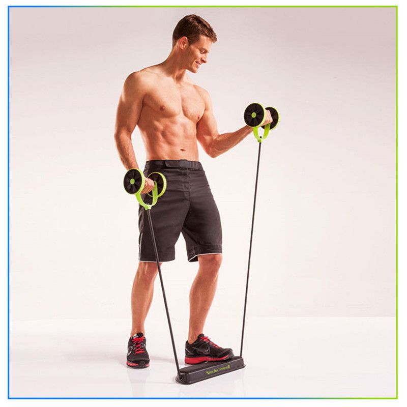 AB Wheels Portable Exercises Machines Abdominal Fitness Woman Bodybuilding Accessory-Green