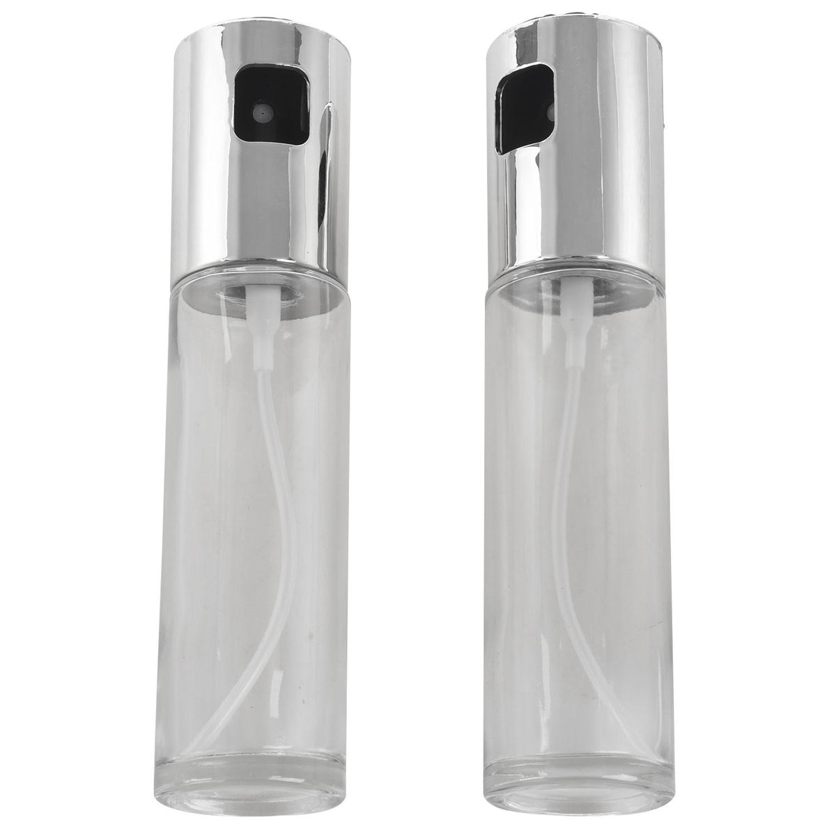2PCS/Set Glass Oil Spray Bottle Kitchen Stainless Steel