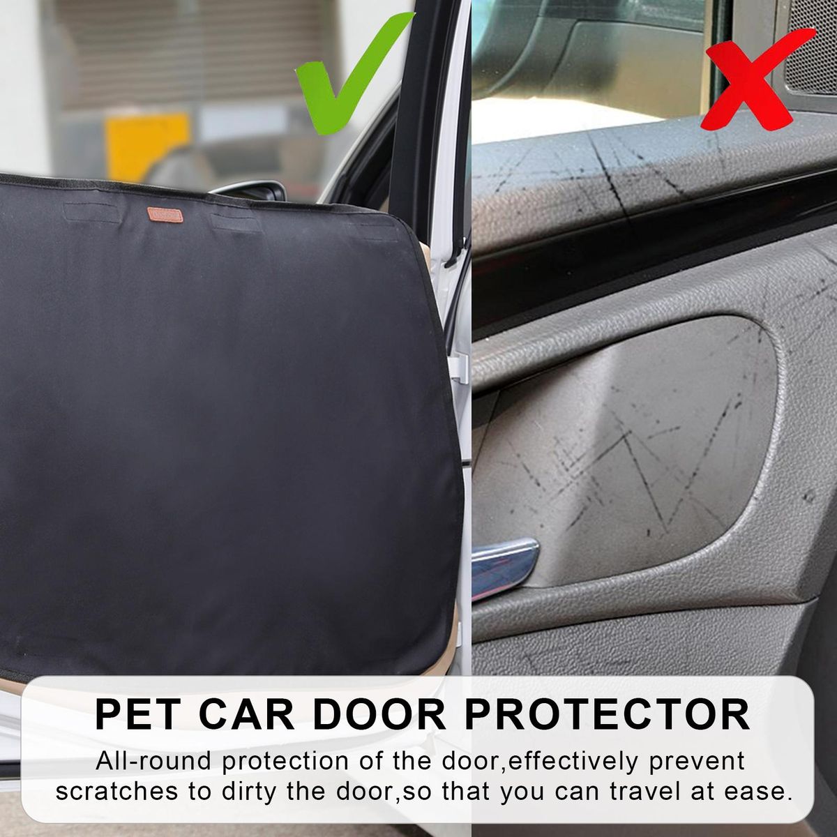 2 Pack Dog Car Door Protector Waterproof Pet Car Door Cover Anti Scratch Vehicle Door Protector Guard for Car Doors Dogs Claws Travel Back Window Nails Scratching Covers