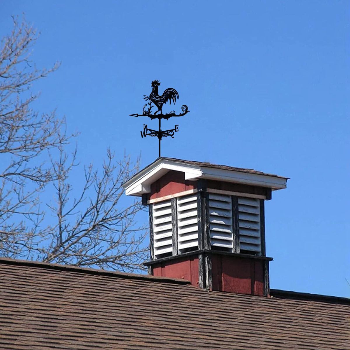 Retro Cockerel Weathervane Silhouette - for Outdoor Farm