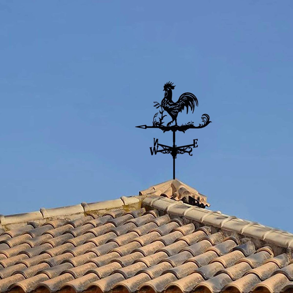 Retro Cockerel Weathervane Silhouette - for Outdoor Farm