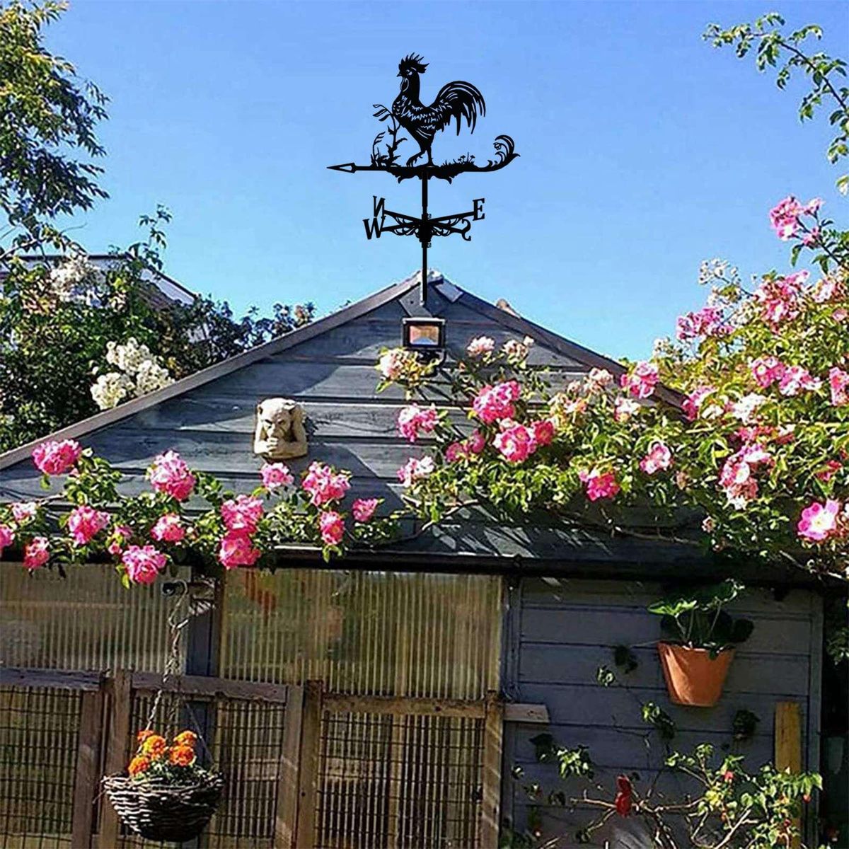 Retro Cockerel Weathervane Silhouette - for Outdoor Farm