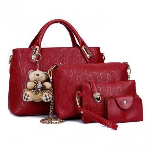 Ladies Women's Handbag Single Shoulder Messenger Bag-Red