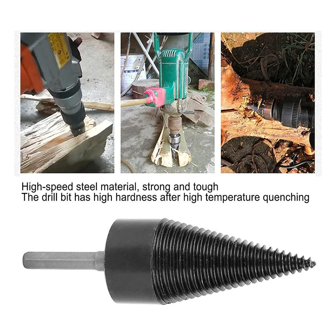 Wood Splitting Cone, HSS Hex Handle Wood Drill Chopping