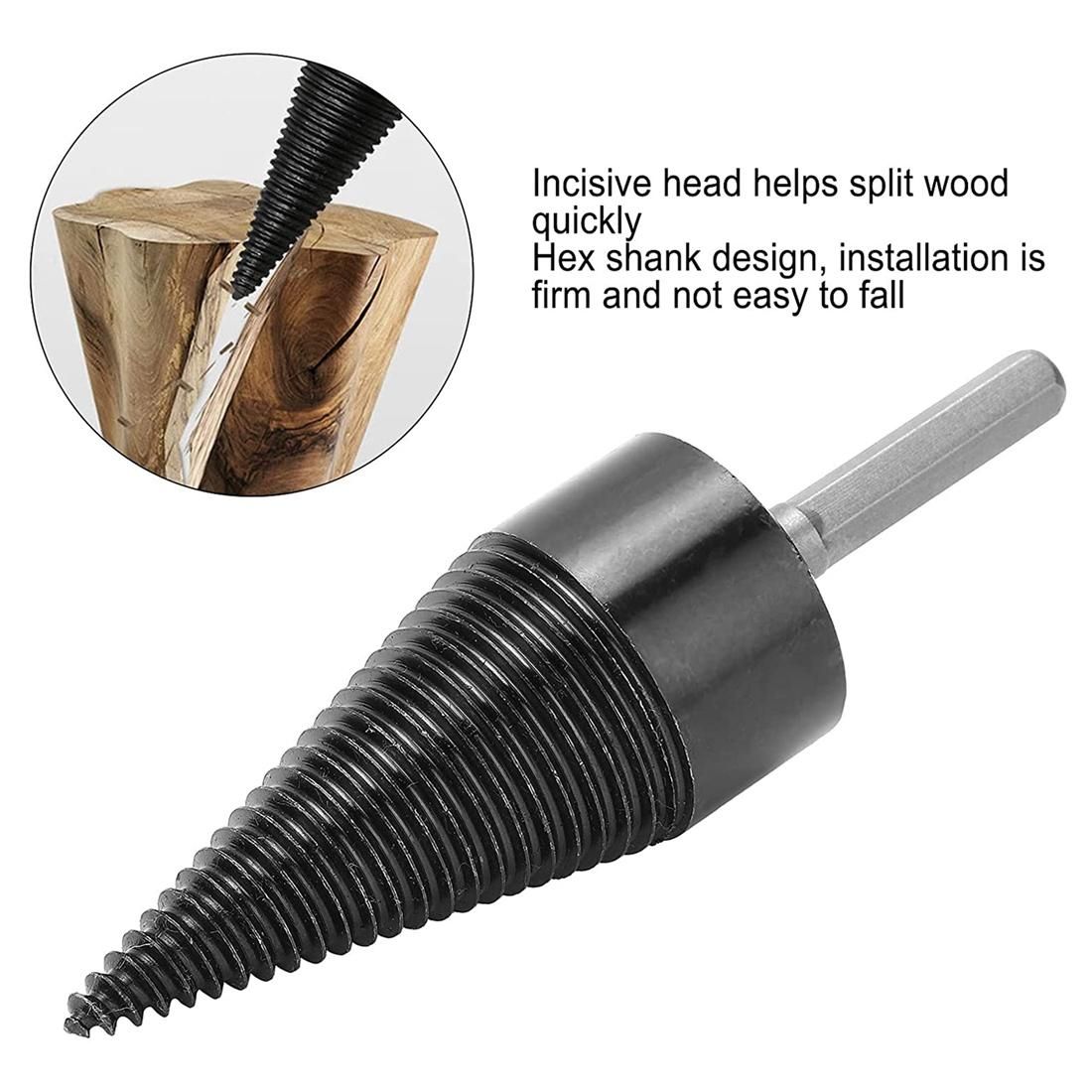 Wood Splitting Cone, HSS Hex Handle Wood Drill Chopping