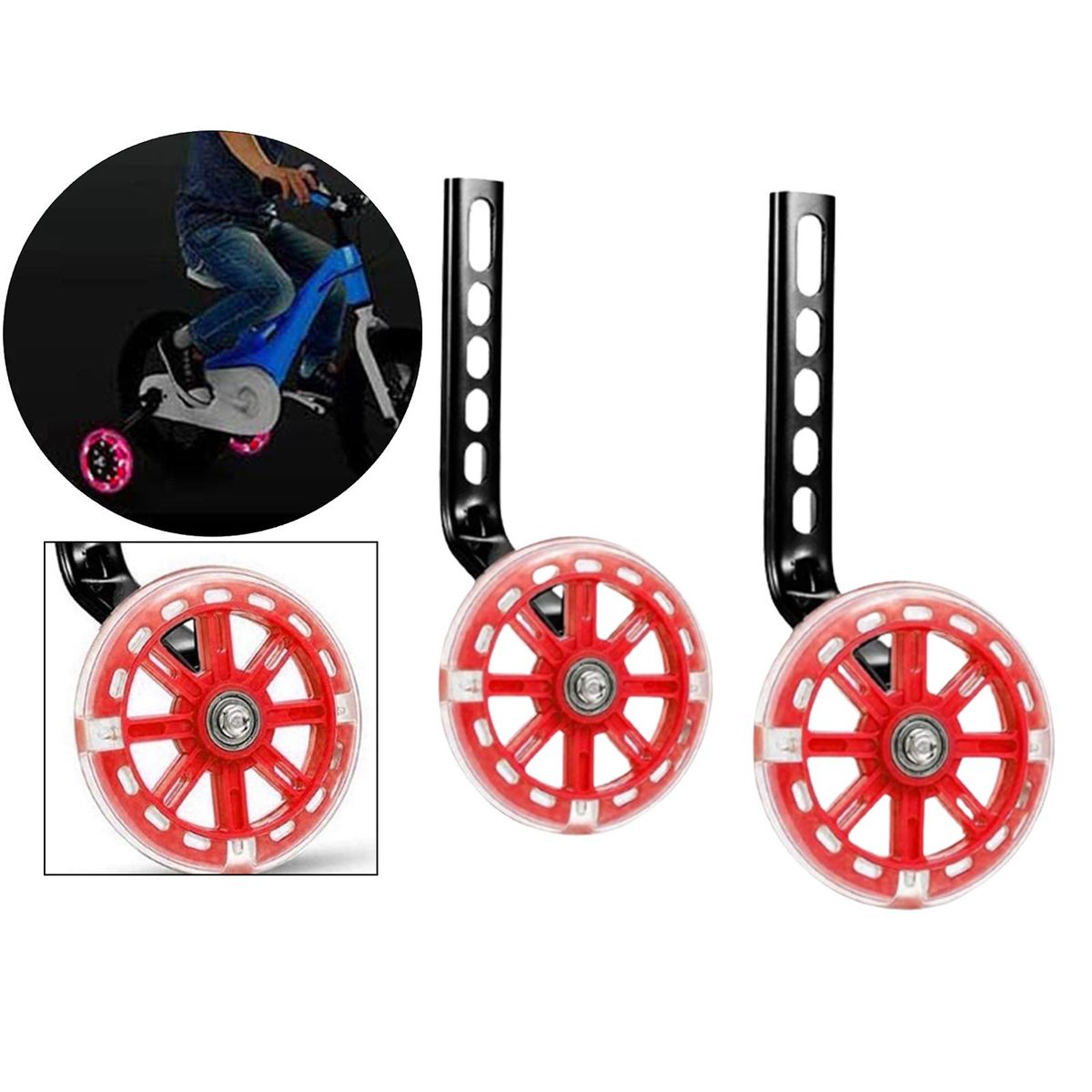 Training Wheels, 1 Pair Heavy Duty Rear Wheel  Red