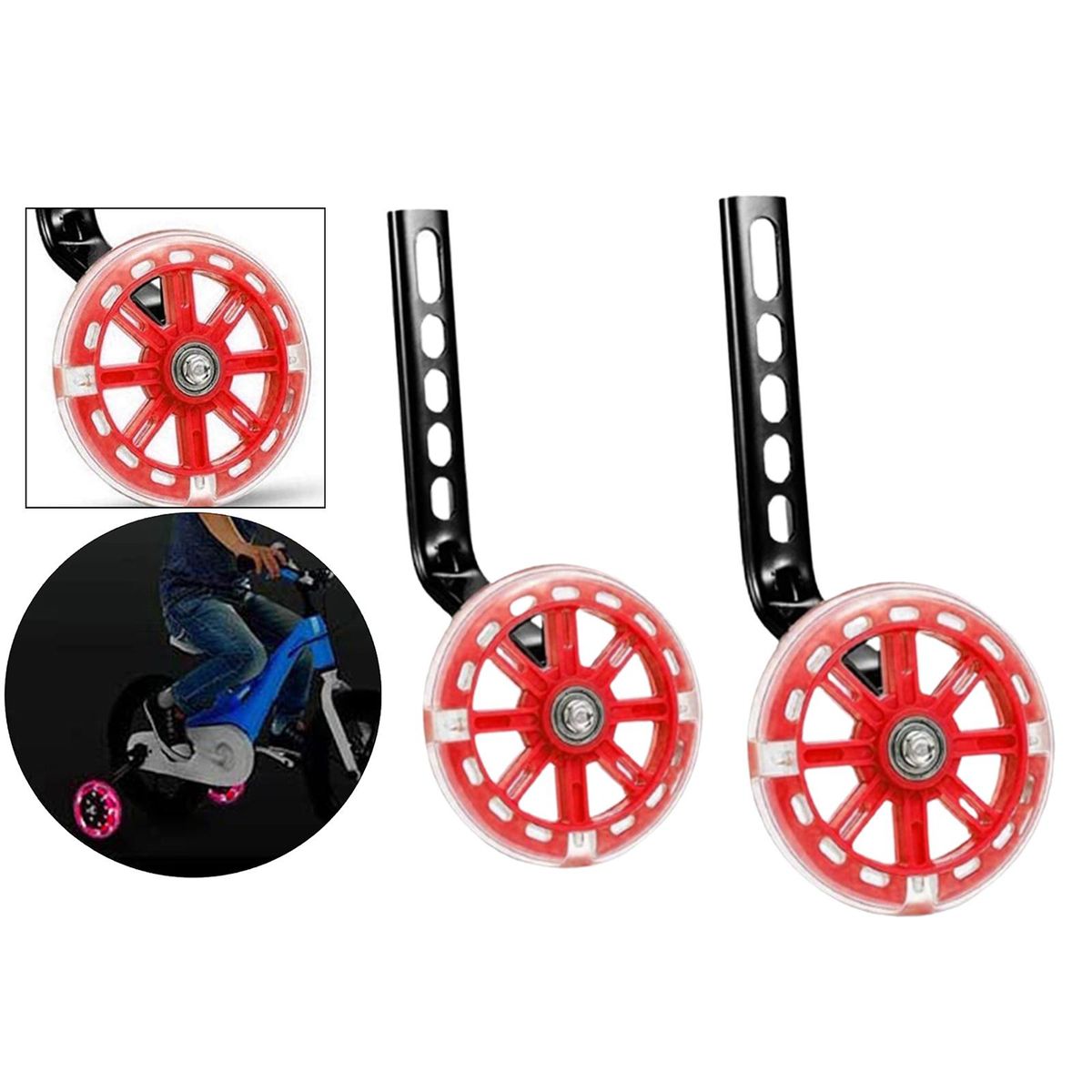 Training Wheels, 1 Pair Heavy Duty Rear Wheel  Red