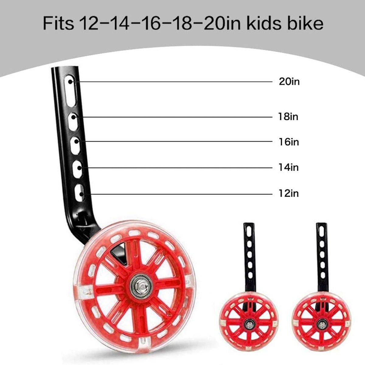 Training Wheels, 1 Pair Heavy Duty Rear Wheel  Red