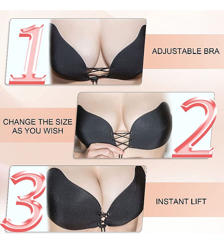Woman Women Lady Ladies Silicone Backless Sticky Gel  Bra