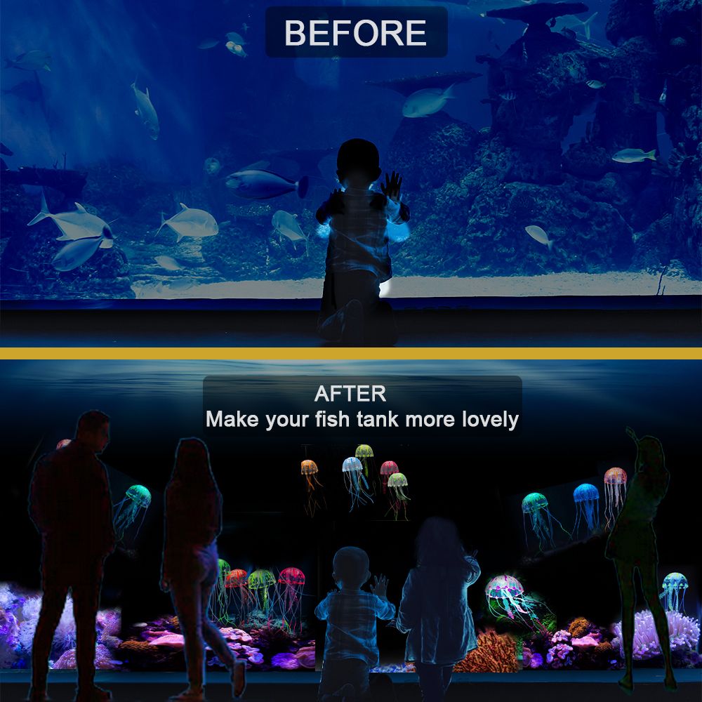 6 Pcs Glowing Jellyfish Decoration Artificial Floating