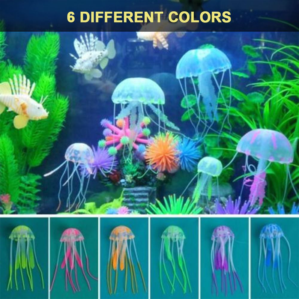 6 Pcs Glowing Jellyfish Decoration Artificial Floating