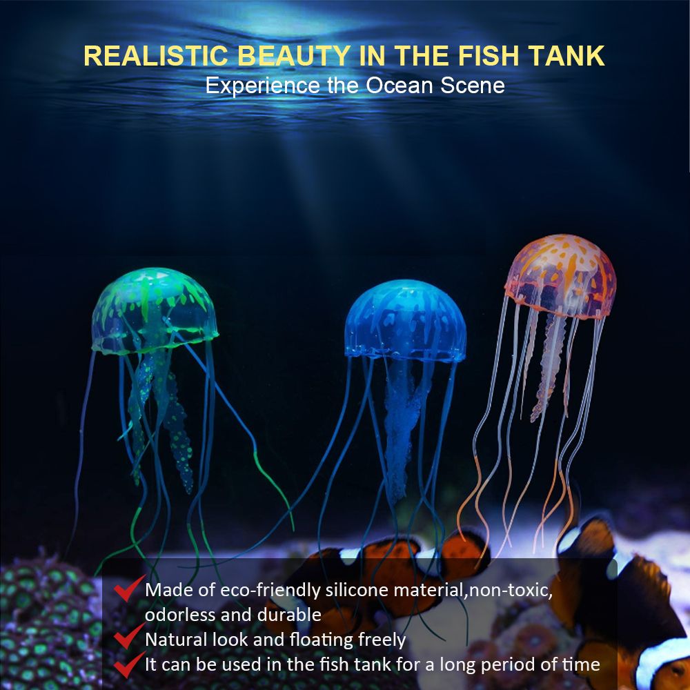 6 Pcs Glowing Jellyfish Decoration Artificial Floating