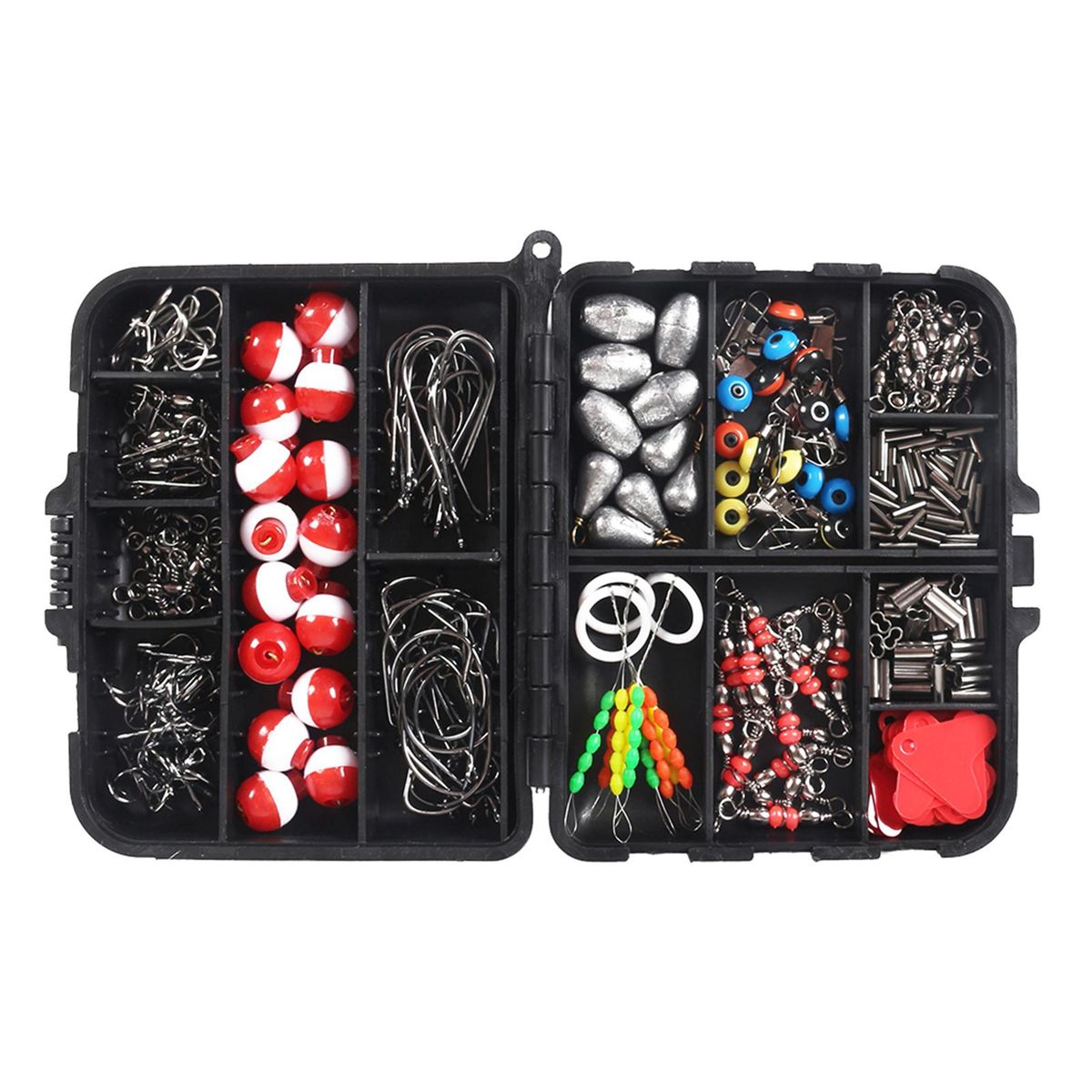 273pcs Fishing Accessories Kit Including Swivel Snap Hooks Sinker Slides Fishing Tackle Box