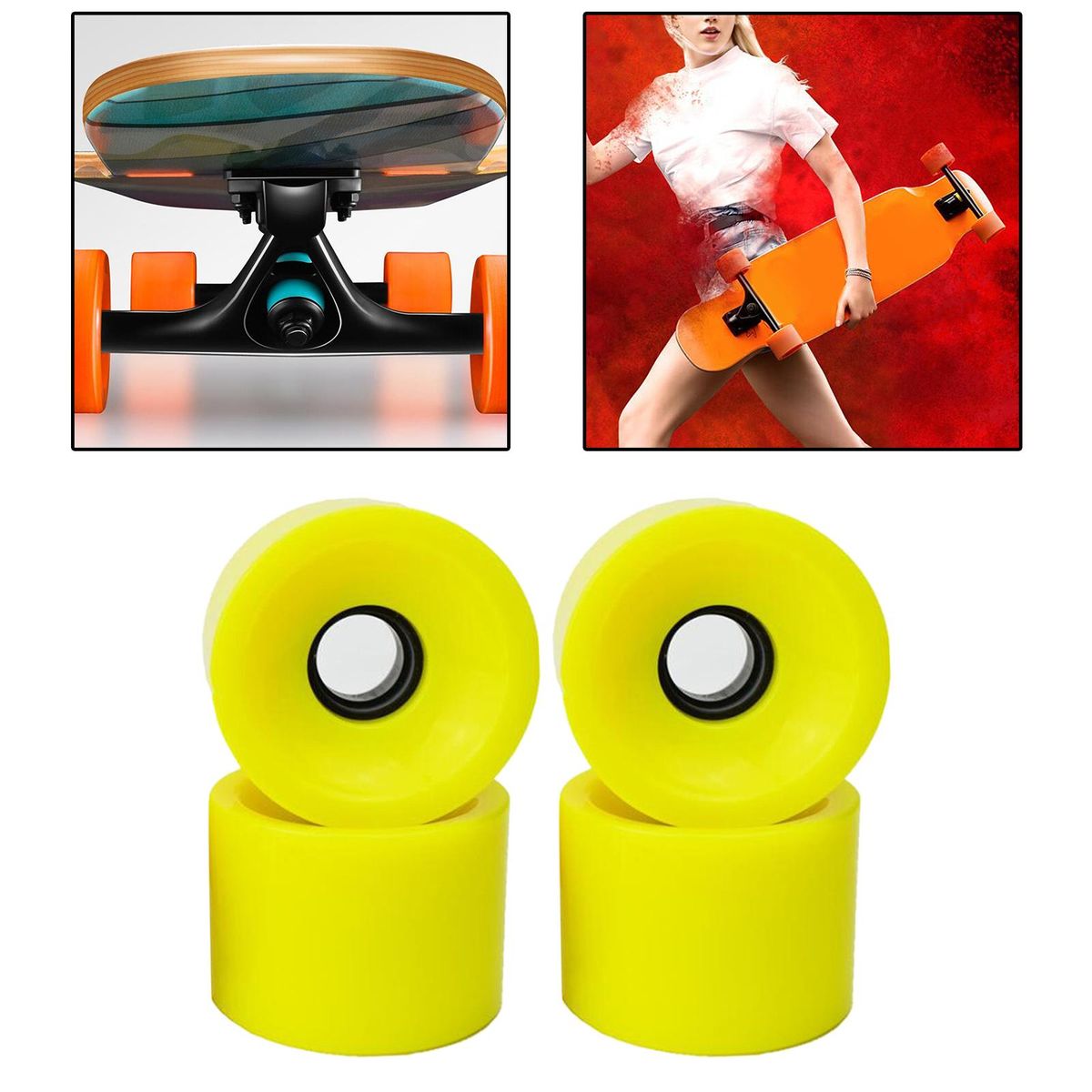 4Pieces Durable Longboard Wheels Set 70x51mm Skate Board