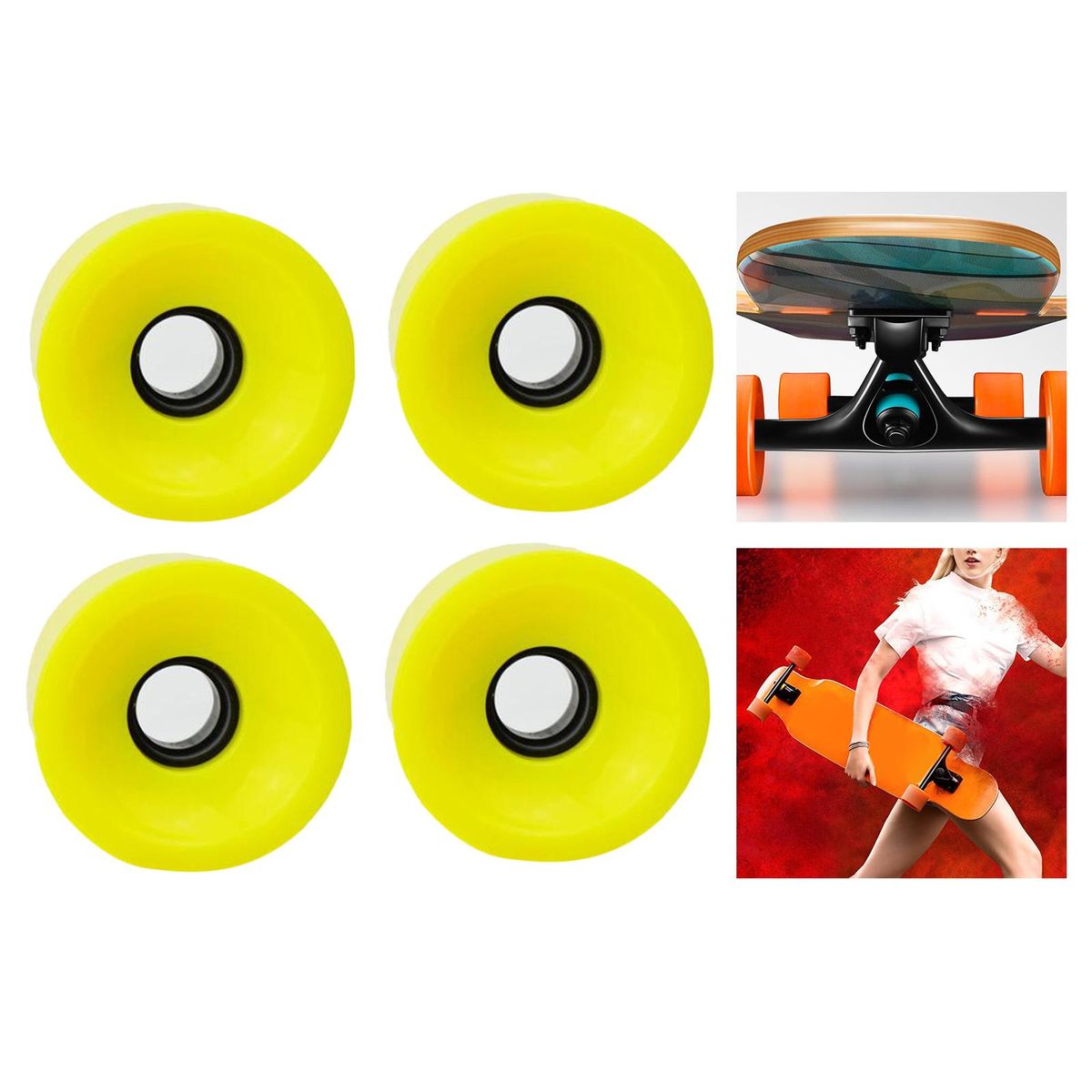 4Pieces Durable Longboard Wheels Set 70x51mm Skate Board
