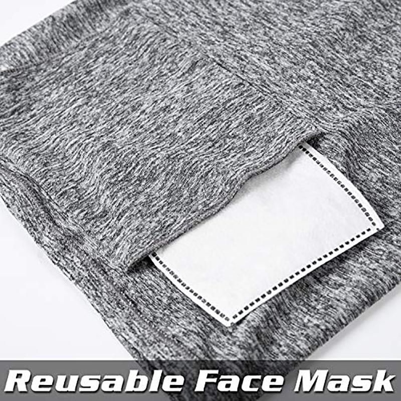 2Pcs Unisex Solid Color Anti Dust UV Neck Gaiter-Black