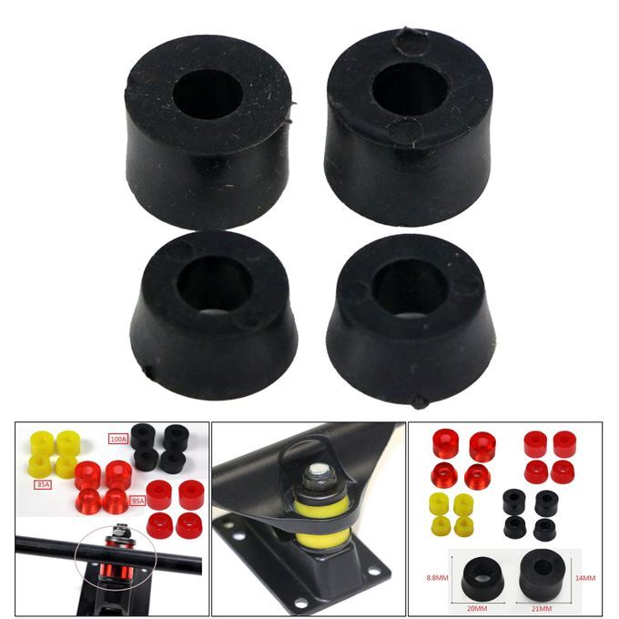 Skateboard Longboard Replacement Bushings Fish Plate Many Black 100A