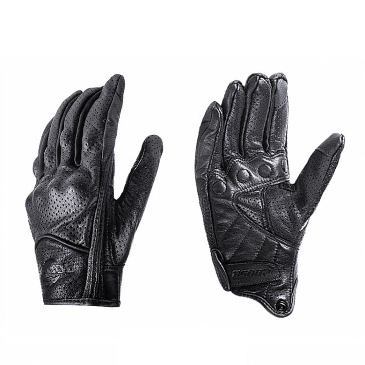 Leather Full Finger Locomotive Gloves, Size:  M