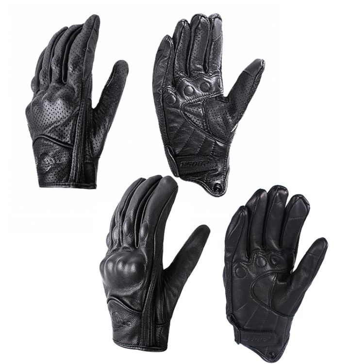Leather Full Finger Locomotive Gloves, Size:  M