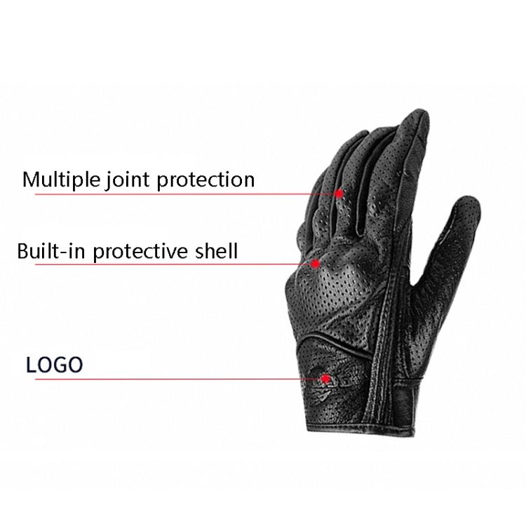 Leather Full Finger Locomotive Gloves, Size:  M