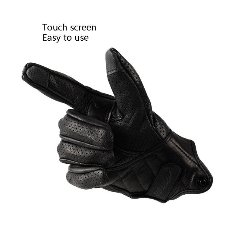 Leather Full Finger Locomotive Gloves, Size:  M