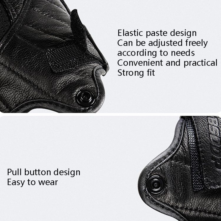 Leather Full Finger Locomotive Gloves, Size:  M