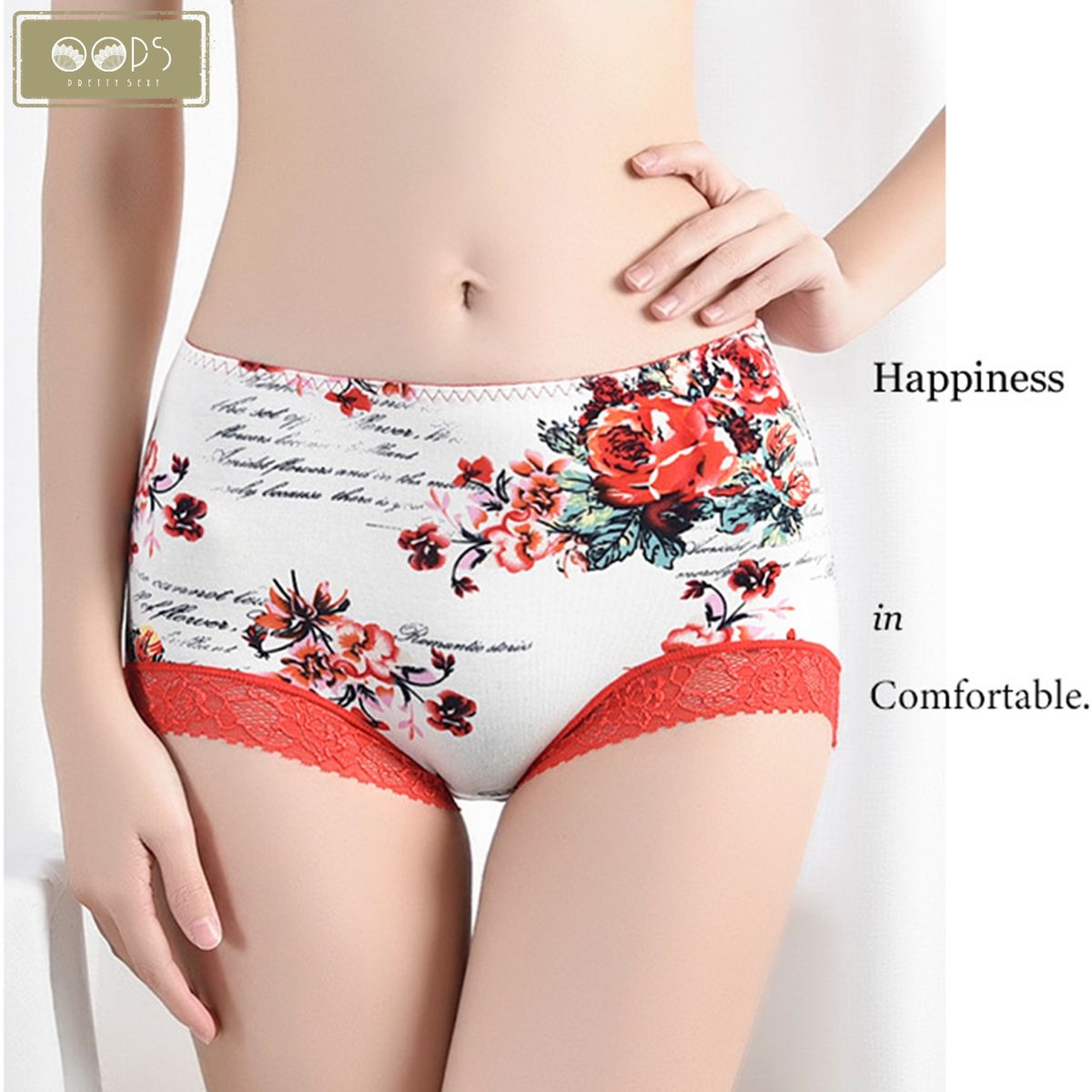 1Pc Y Ice Silk Triangle Underpants Lady Mid-waist