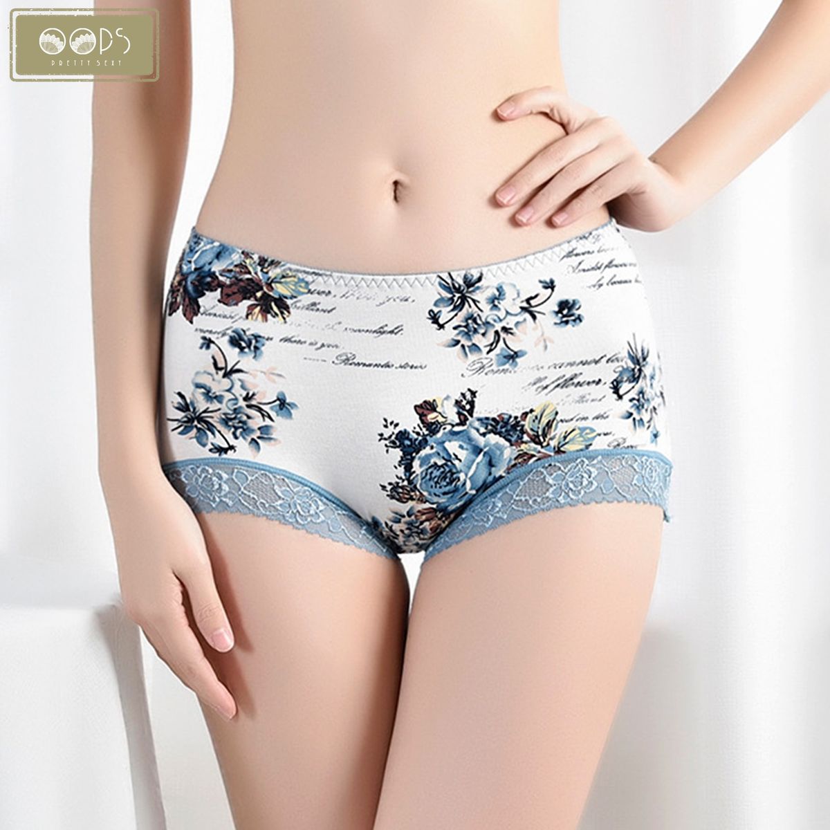 1Pc Y Ice Silk Triangle Underpants Lady Mid-waist