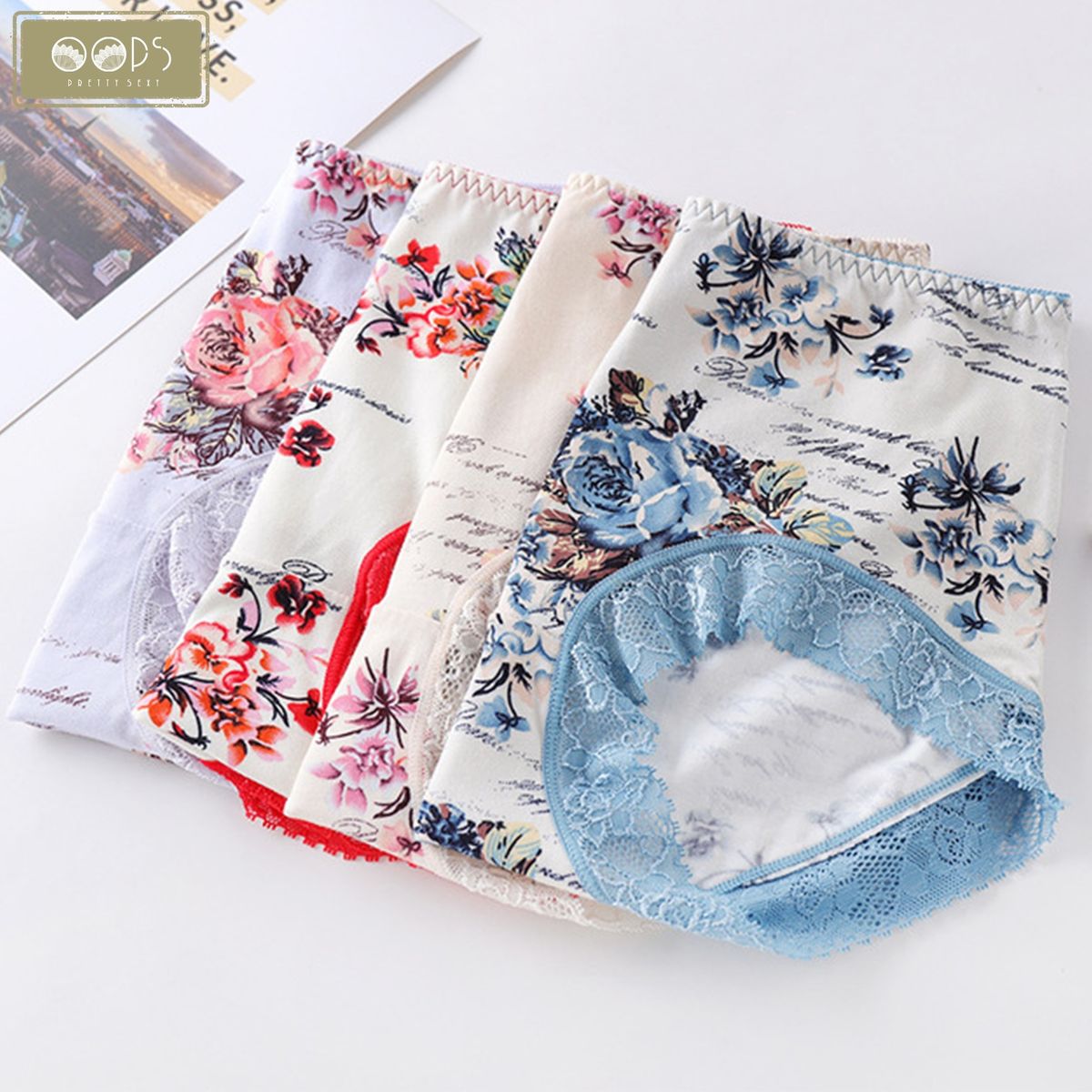 1Pc Y Ice Silk Triangle Underpants Lady Mid-waist