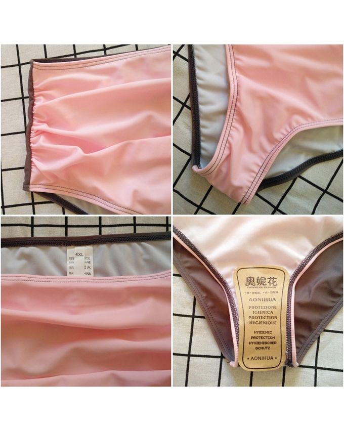 New Sexy Bikini Women Swimsuit High Waist Swimwear Plus Size Bathing Suit 6-16 Pink Patchwork Bikini Set