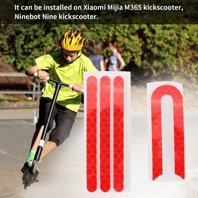 NY85064 Scooter Pedal Matte Pad Sunscreen Sticker Reflective Styling Stickers Red