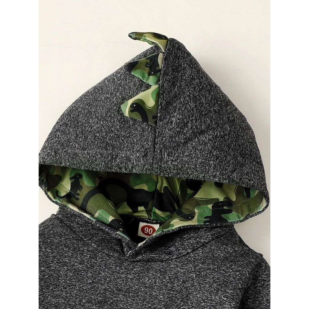 1-5 Years Old Kid Boy Dinosaur Print Hooded Top+Pant