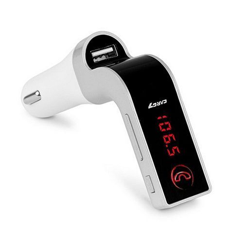 G7 Bluetooth Handfree Car Kit Car MP3 Player For Mobile Phone FM Transmitter Car Charger Voltmeter Intelligent Current Output(silver) (Silver) By HT