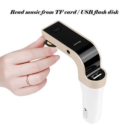 G7 Bluetooth Handfree Car Kit Car MP3 Player For Mobile Phone FM Transmitter Car Charger Voltmeter Intelligent Current Output(silver) (Silver) By HT