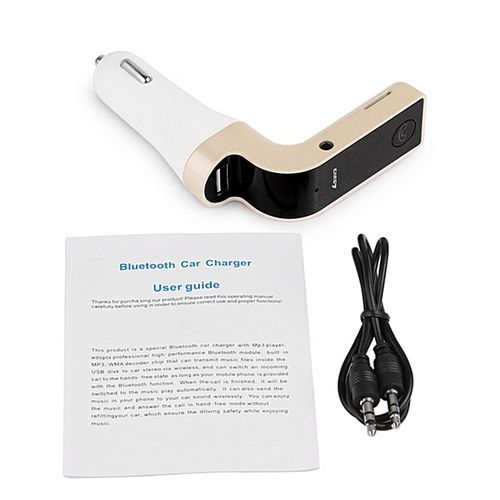 G7 Bluetooth Handfree Car Kit Car MP3 Player For Mobile Phone FM Transmitter Car Charger Voltmeter Intelligent Current Output(silver) (Silver) By HT