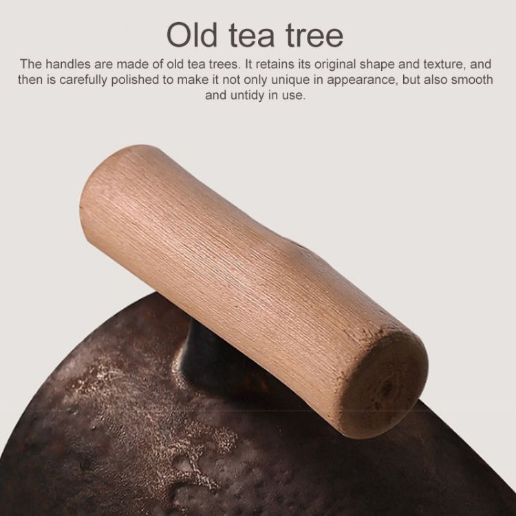 Teacups Cup, Style:007 Wooden Handle Three-piece Set + Small Disc