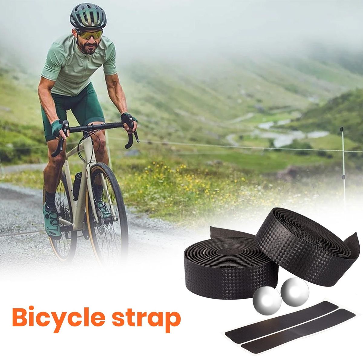 1 Set Cycling Handle Wrap Cycling Handle Bar Wrap Bike Handlebar Tape Black