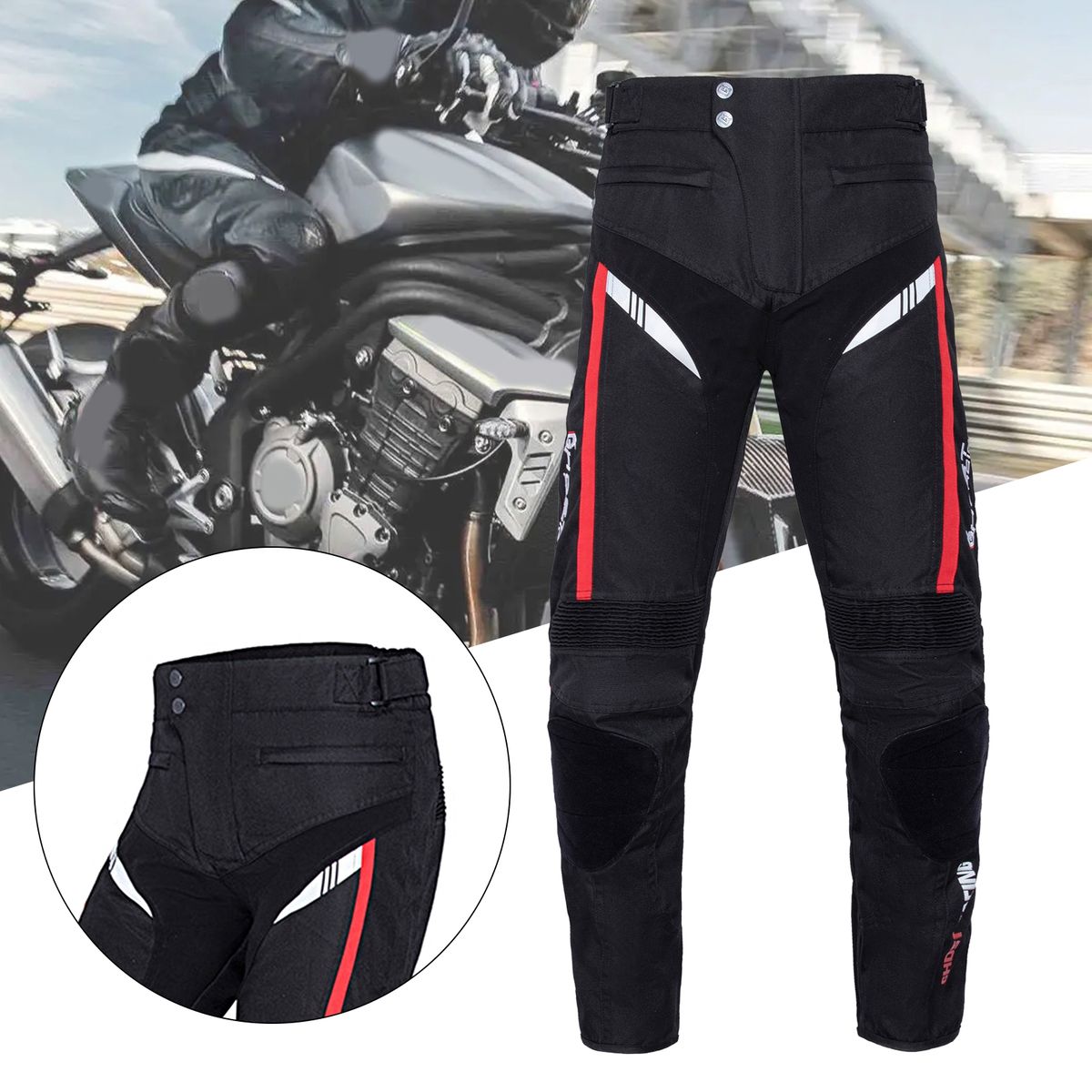 Motorcycle Pants Men Outdoor Motorbike Trousers Black