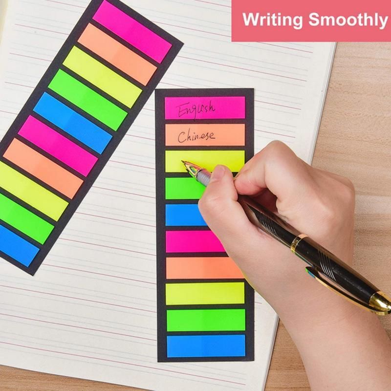 200 Sheets Transparent Sticky Note Pads Multicolor