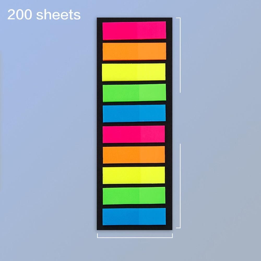 200 Sheets Transparent Sticky Note Pads Multicolor