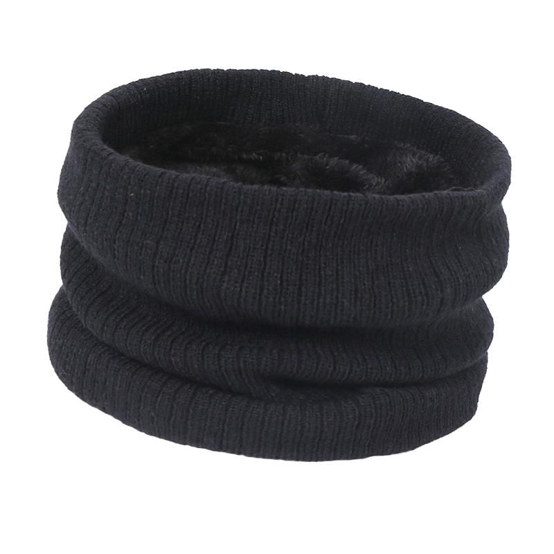 Warm Scarf Windproof Collar Muffler Soft Scarves Winter One Size Black