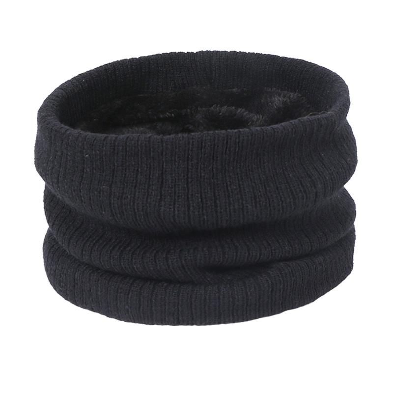 Warm Scarf Windproof Collar Muffler Soft Scarves Winter One Size Black