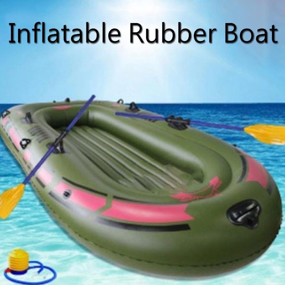 59''x35'' Green Single Kayak Inflatable PVC Boat W/ Oars & Air Pump & Life Rope