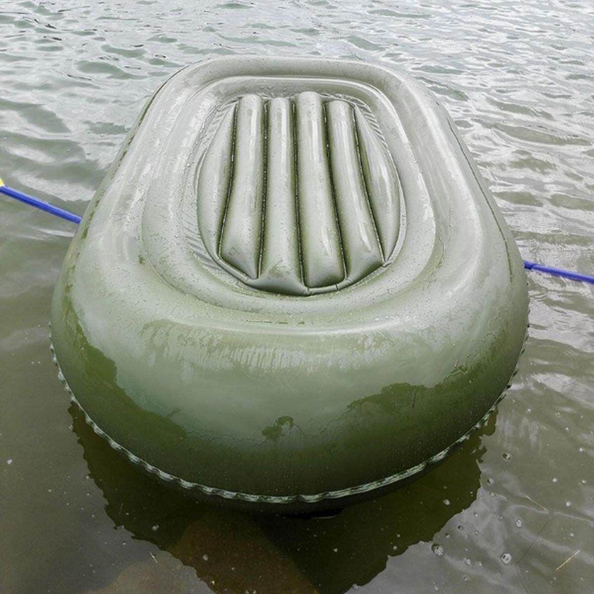59''x35'' Green Single Kayak Inflatable PVC Boat W/ Oars & Air Pump & Life Rope
