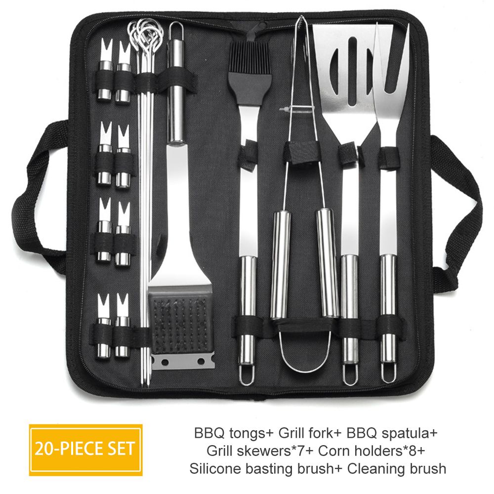 20PCs Grill Tool Set Thickened Stainless Steel BBQ Tools